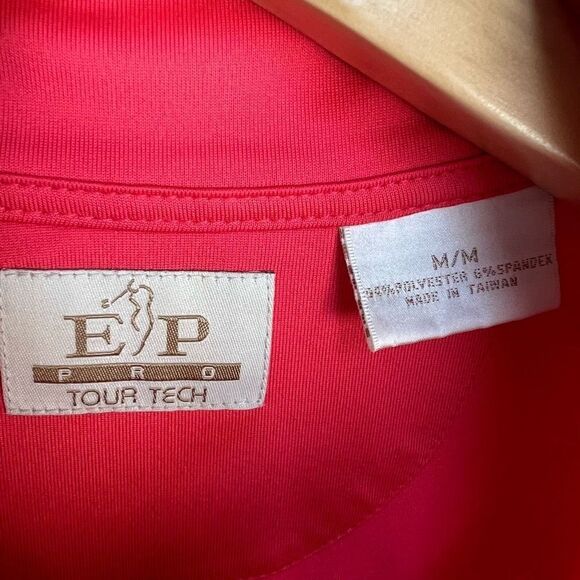 EP Pro Sleeveless Ruffle Golf Tennis Athletic Top Pink Ruffles Gold Zipper M - Picture 4 of 11